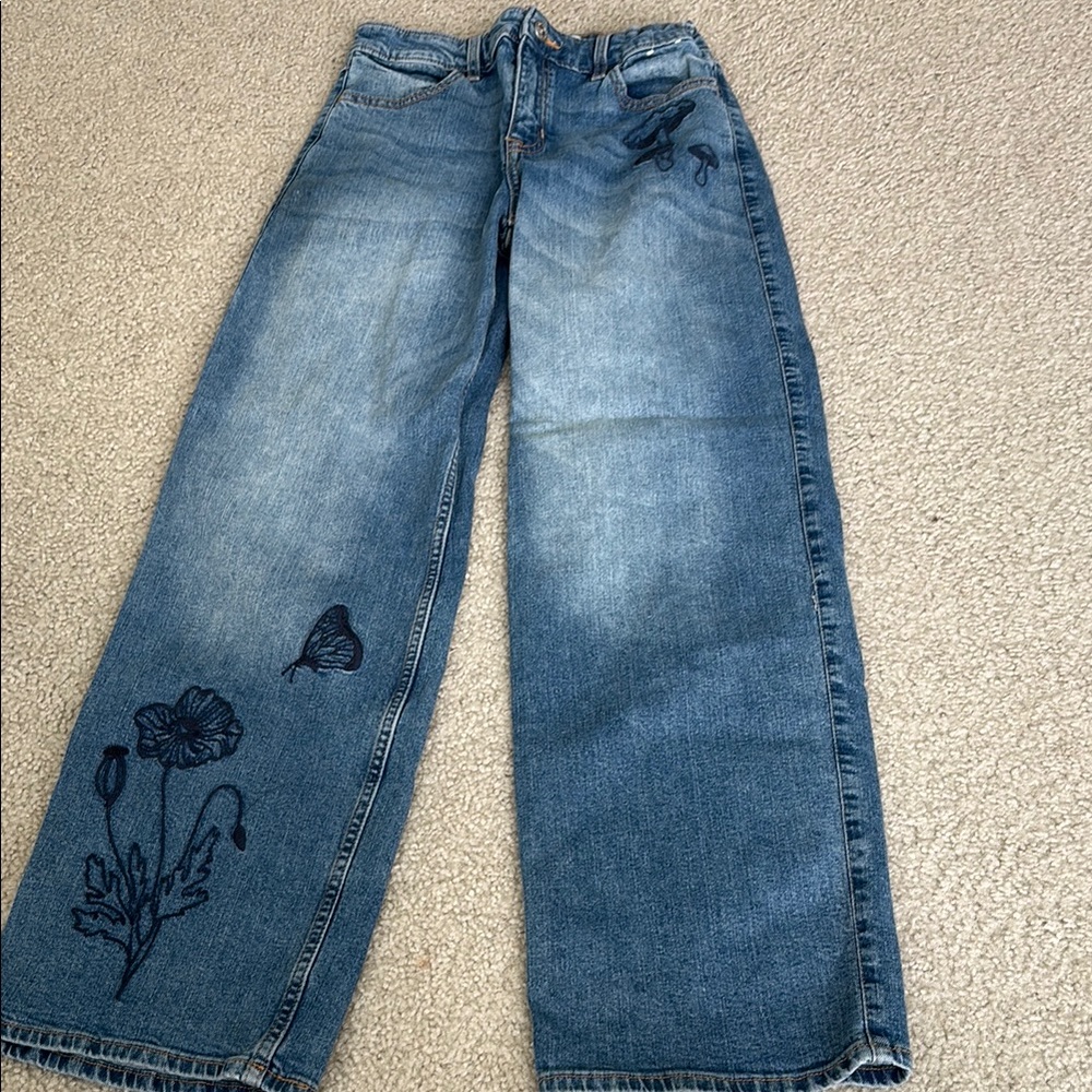Embroidered Dark Wash Abercrombie Kids Jeans